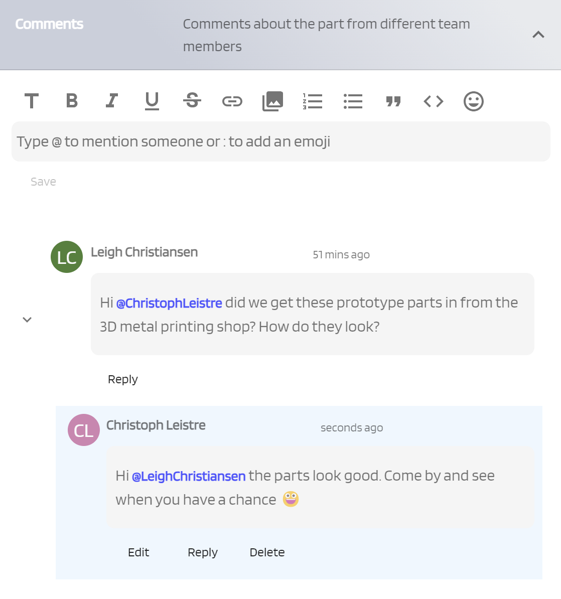 Team collaboration across roles