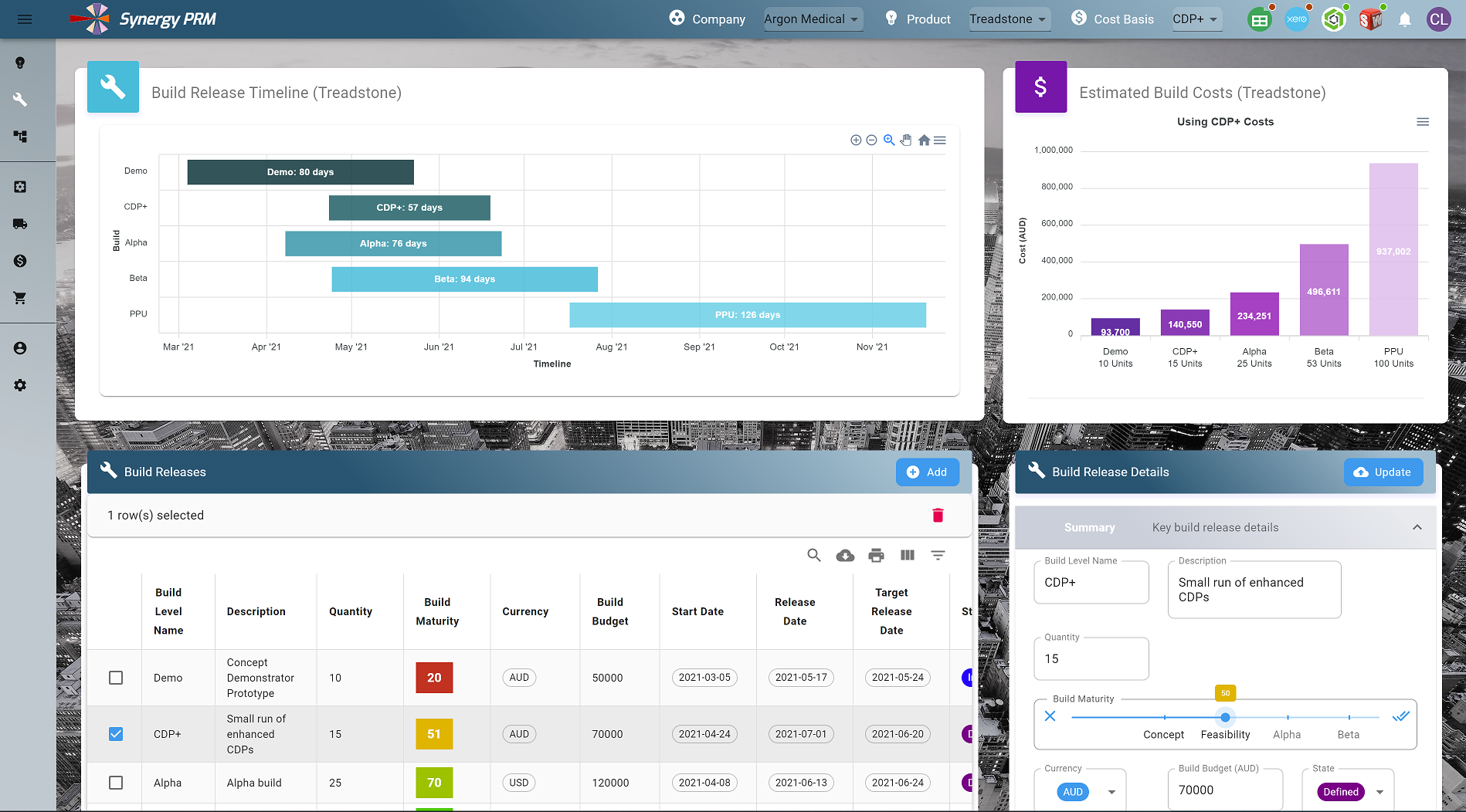 Specify build releases